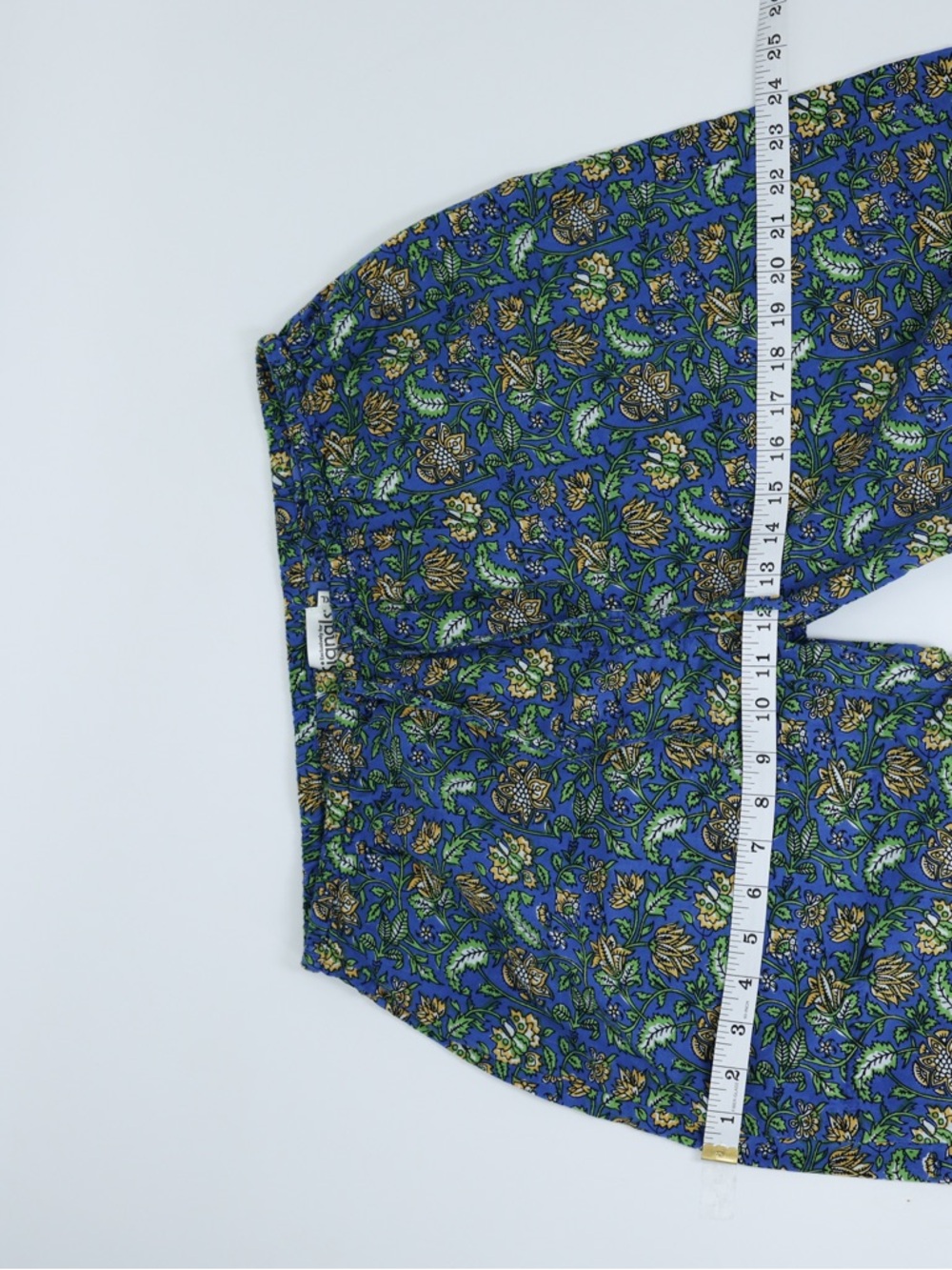 Signals Cotton 2 Piece Pants Set Tunic Pants Blue Floral Boho Resort Wear XL L - Picture 13 of 14